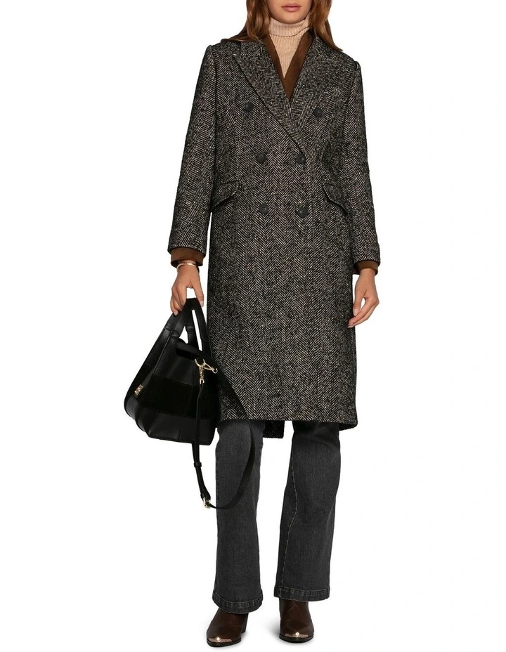 Wherever I Go Tweed Coat in Black image 5