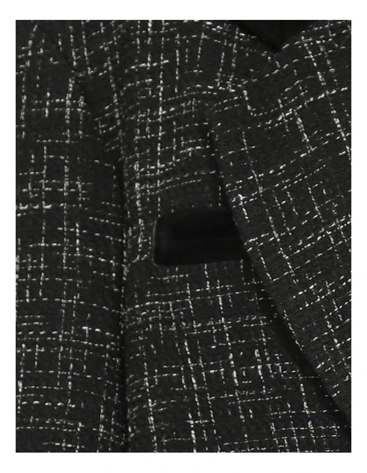 City Noir Tweed Oversized Blazer in Black image 7
