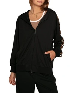 Ready To Go Striped Sleeve Jacket in Black