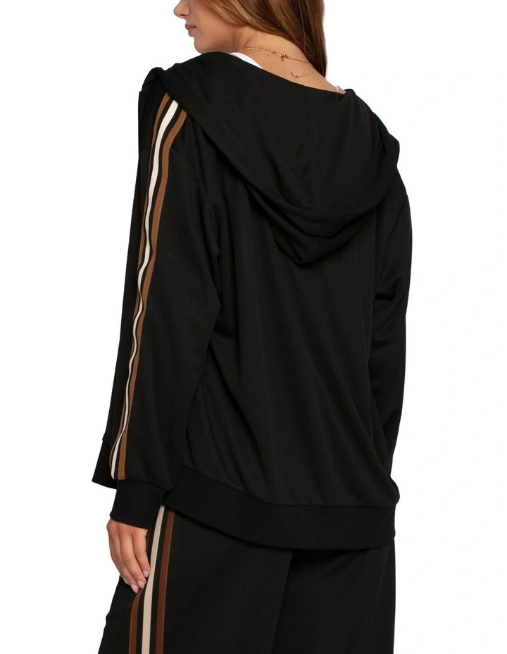 Ready To Go Striped Sleeve Jacket in Black image 4