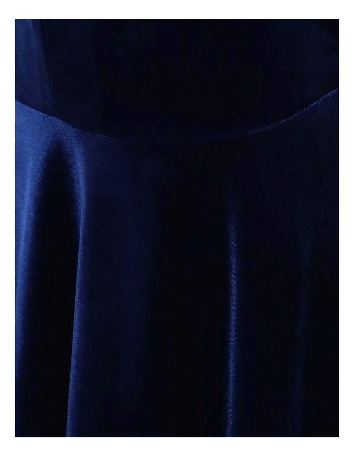 Loved You First Velvet Mini Dress in Navy image 6