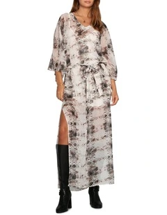 Heart On Fire Snake Print Kaftan in Multi