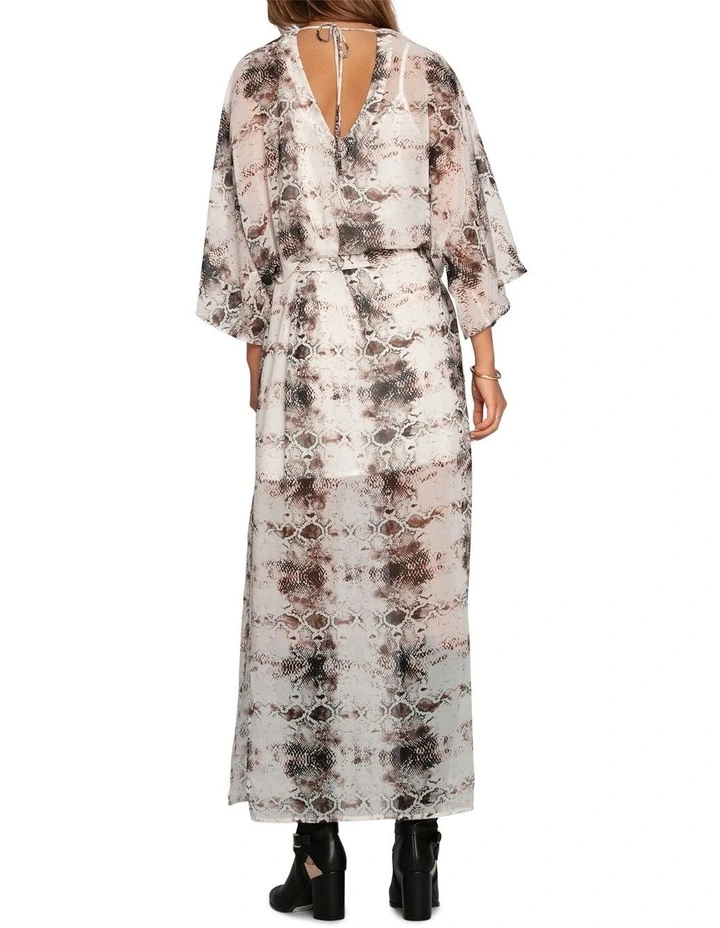 Heart On Fire Snake Print Kaftan in Multi image 4