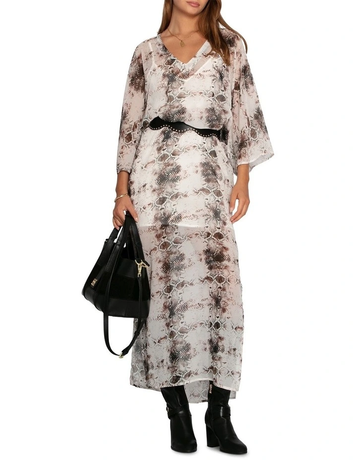 Heart On Fire Snake Print Kaftan in Multi image 5