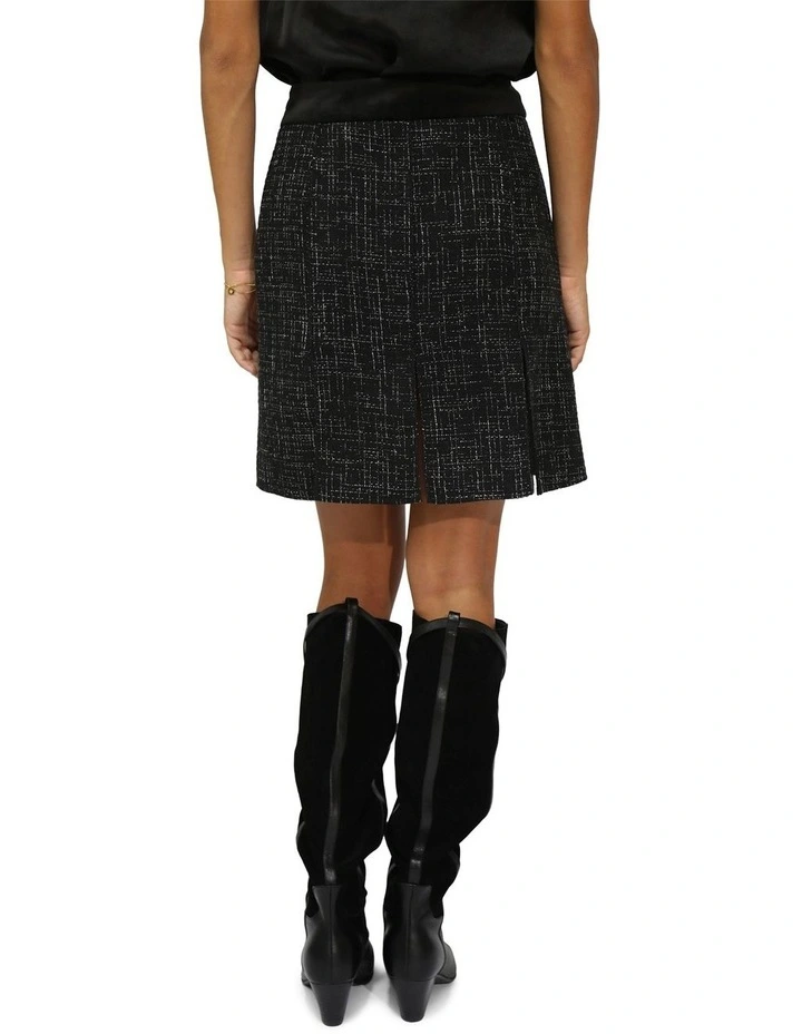 Set Me Free Tweed Skirt in Black image 4