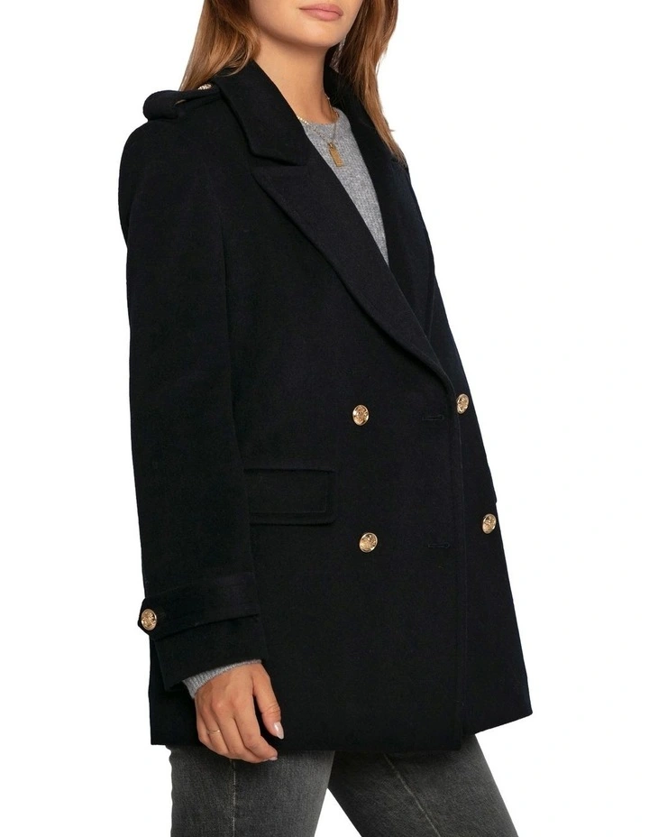 Harbour Military Wool Blend Pea Coat in Navy image 3