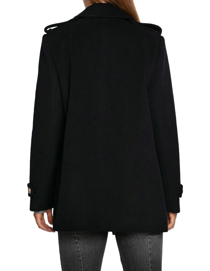 Harbour Military Wool Blend Pea Coat in Navy image 4