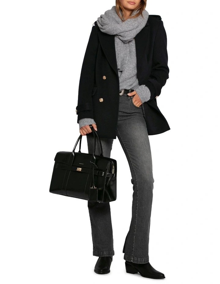 Harbour Military Wool Blend Pea Coat in Navy image 5