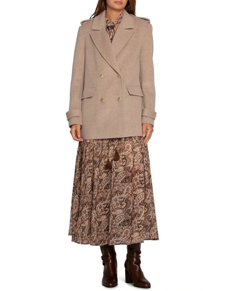 Harbour Military Wool Blend Pea Coat in Oatmeal image 2