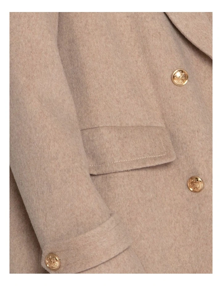 Harbour Military Wool Blend Pea Coat in Oatmeal image 6