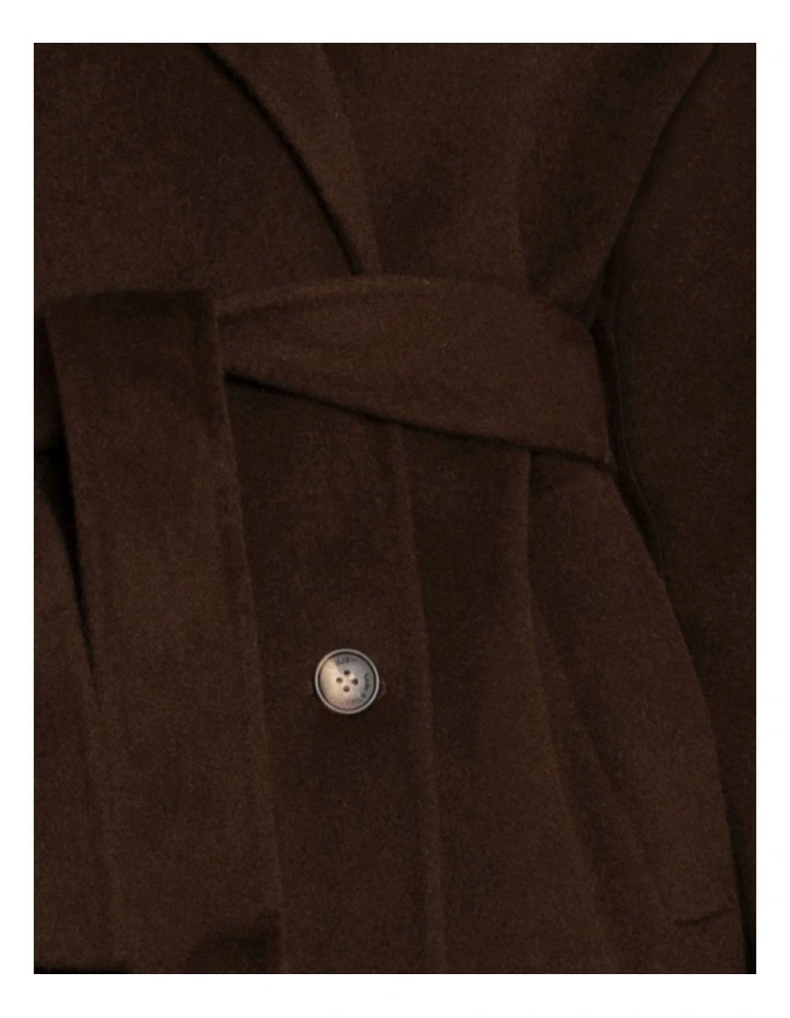 Boss Double Breasted Lined Wool Coat in Chocolate image 6