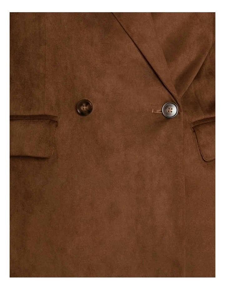 Charmer Suede Blazer in Brown image 7