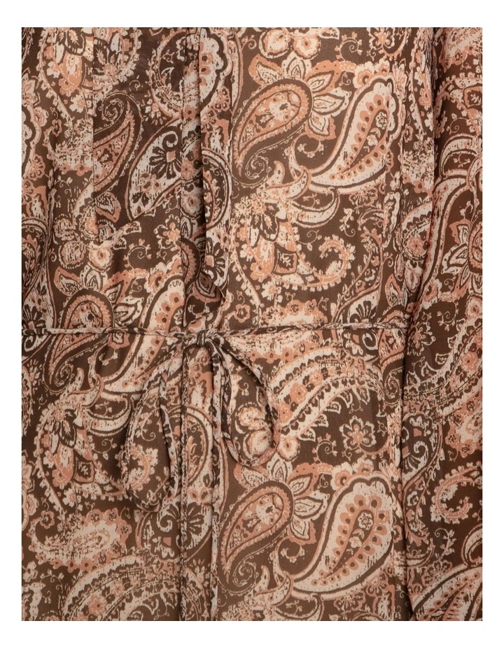 Waterfall Printed Maxi Dress in Brown image 7