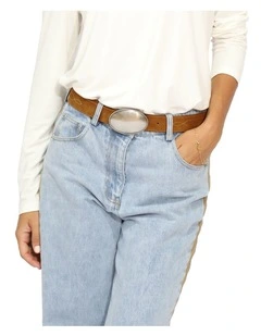Melrose Western Belt in Tan