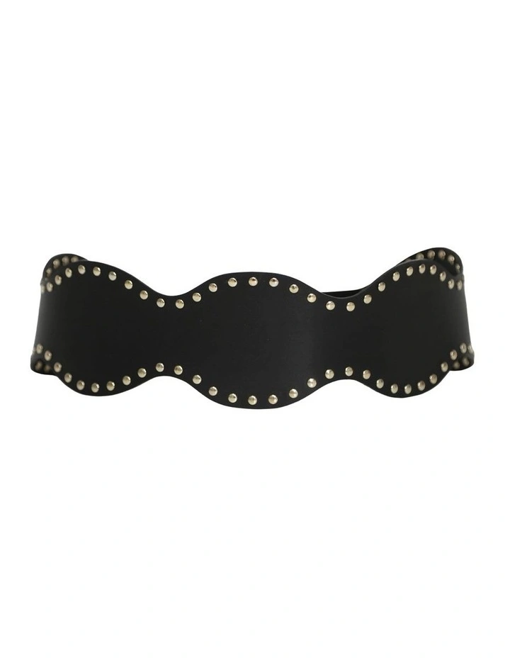 No Other Love Leather Studded Belt in Black image 2