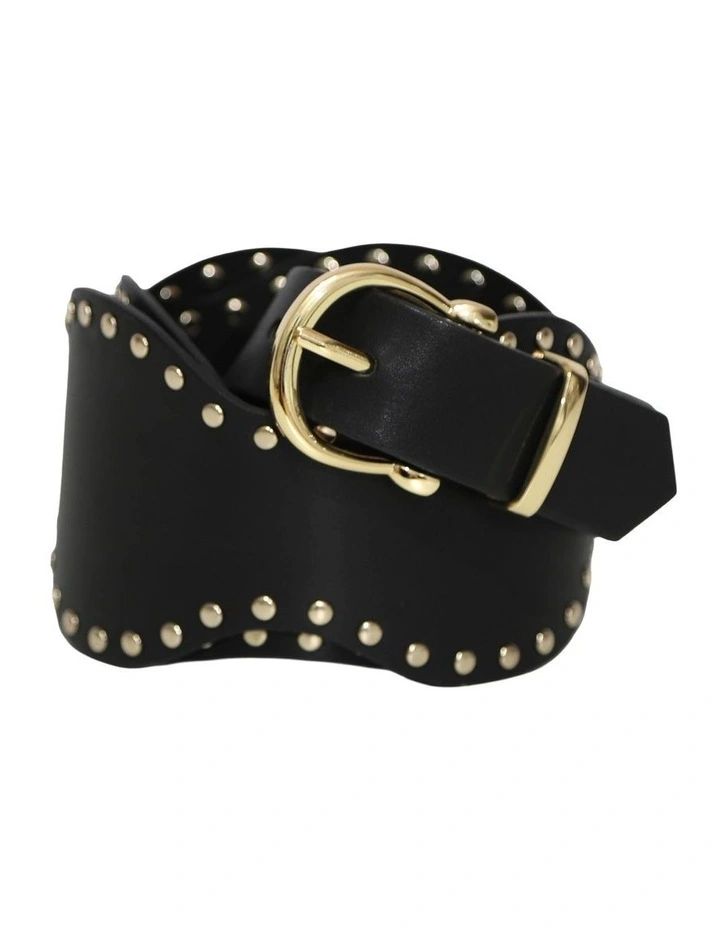 No Other Love Leather Studded Belt in Black image 3