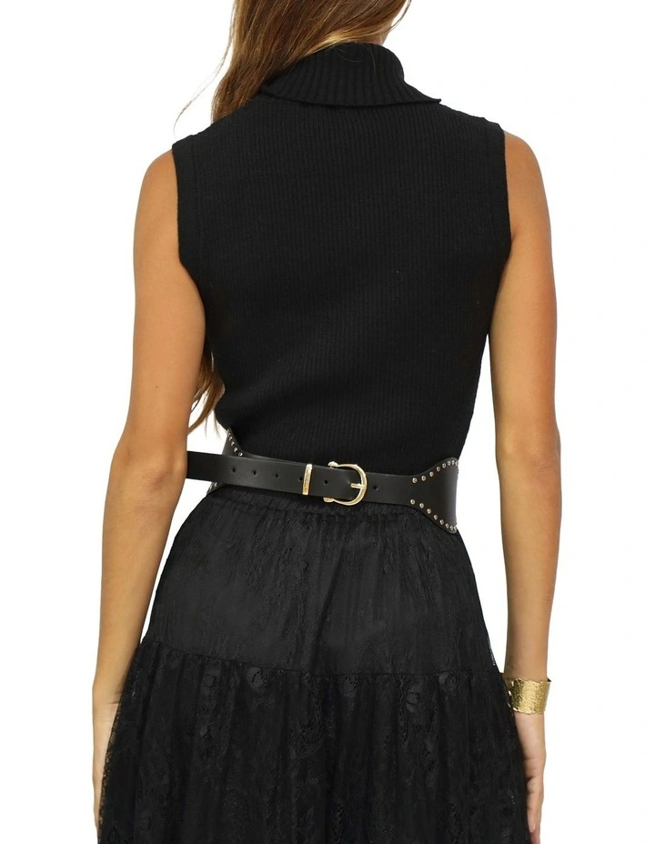 No Other Love Leather Studded Belt in Black image 5