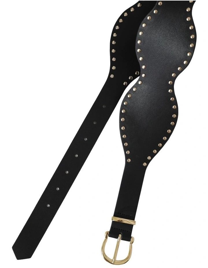 No Other Love Leather Studded Belt in Black image 6