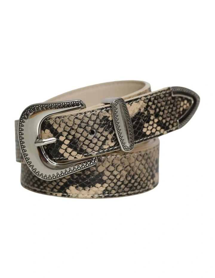Reset Western Belt in Snake Print image 2