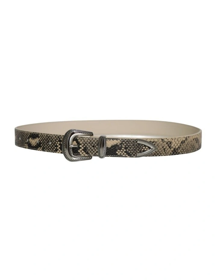 Reset Western Belt in Snake Print image 3