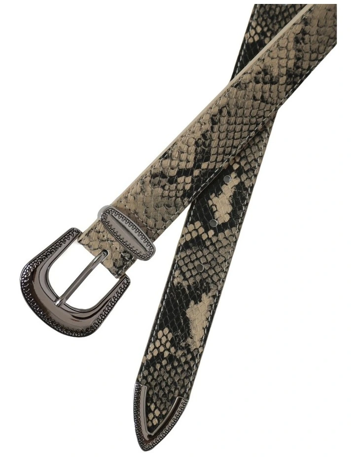 Reset Western Belt in Snake Print image 5