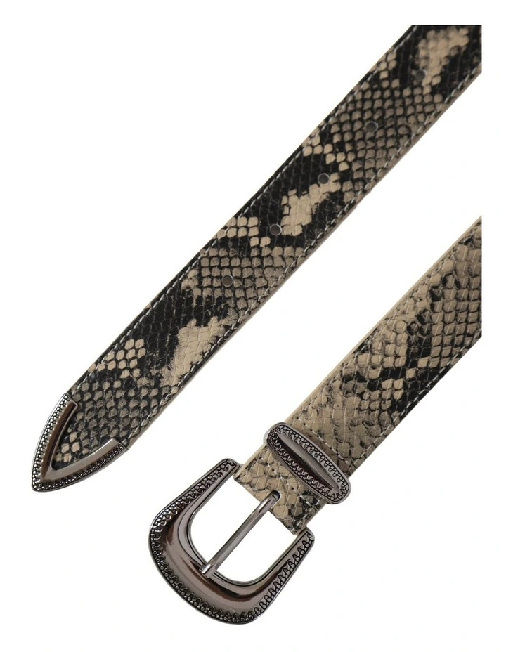 Reset Western Belt in Snake Print image 6