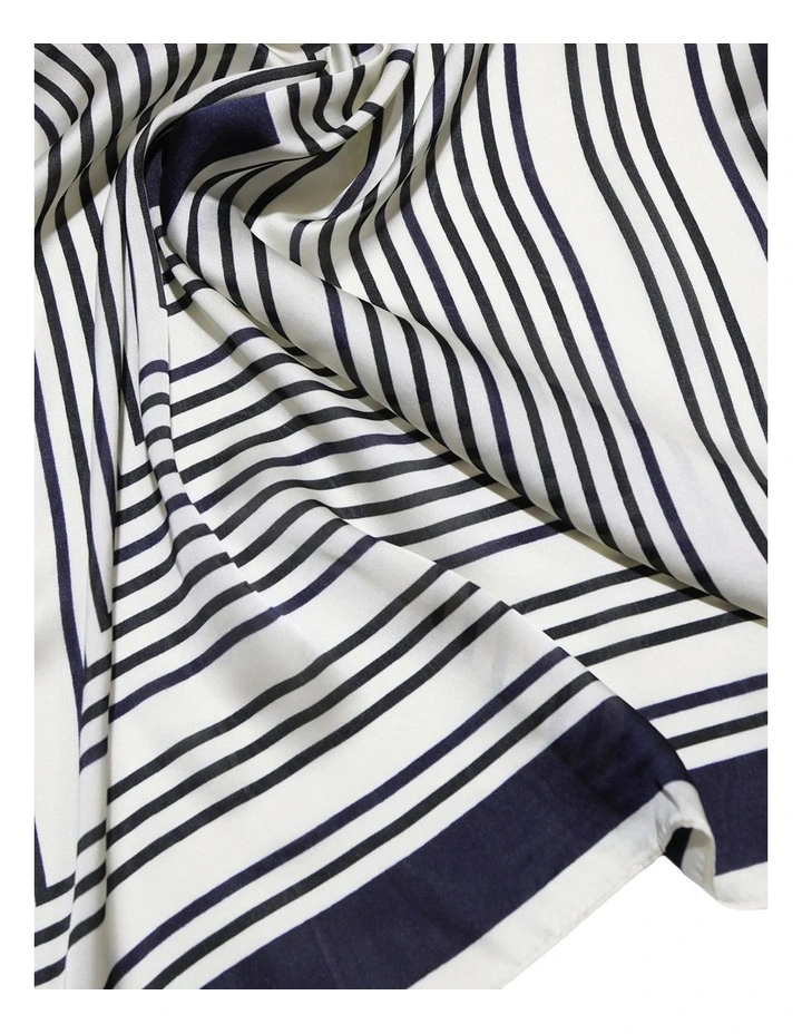 Labyrinth Fashion Scarf in Navy Stripe image 4