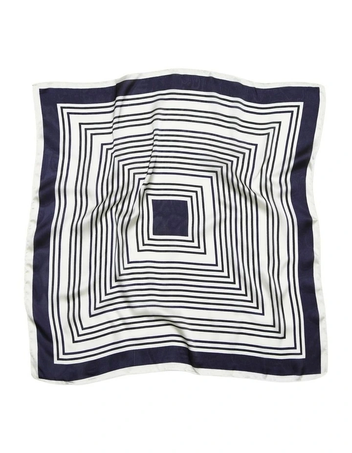 Labyrinth Fashion Scarf in Navy Stripe image 5
