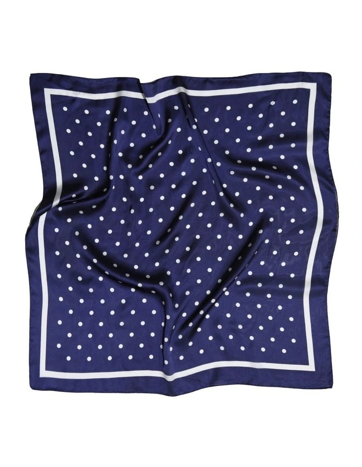 Margot Fashion Scarf in Navy Polka Dot image 1