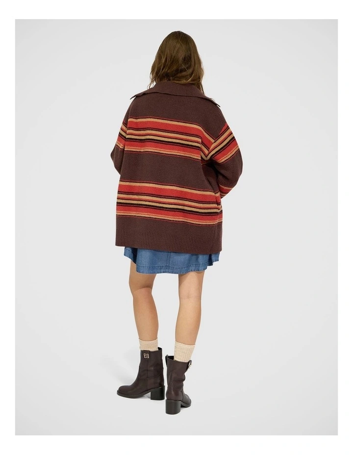 So Many Likes Oversized Knitted Cardi Coat in Chocolate image 4