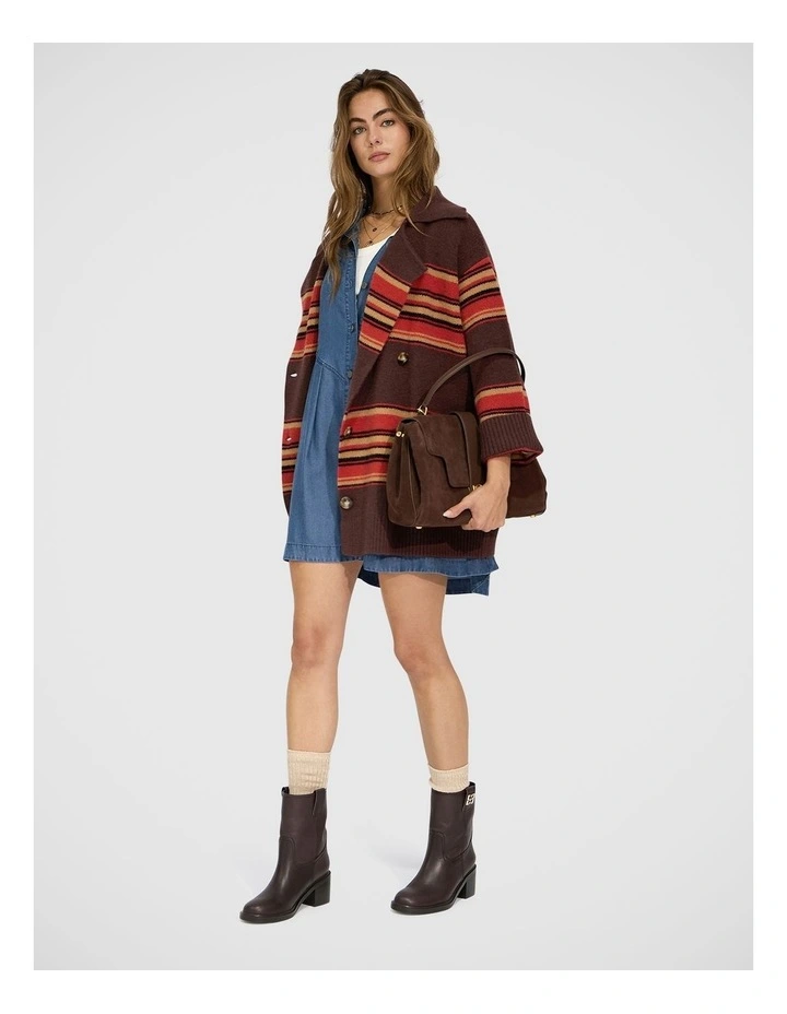 So Many Likes Oversized Knitted Cardi Coat in Chocolate image 5