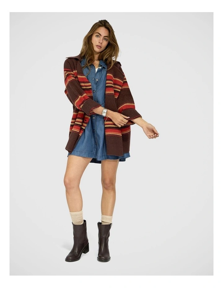 So Many Likes Oversized Knitted Cardi Coat in Chocolate image 7