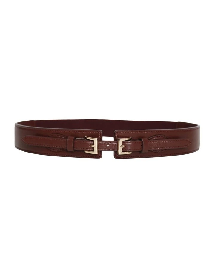 London Fog Leather Waist Belt in Burgundy image 2