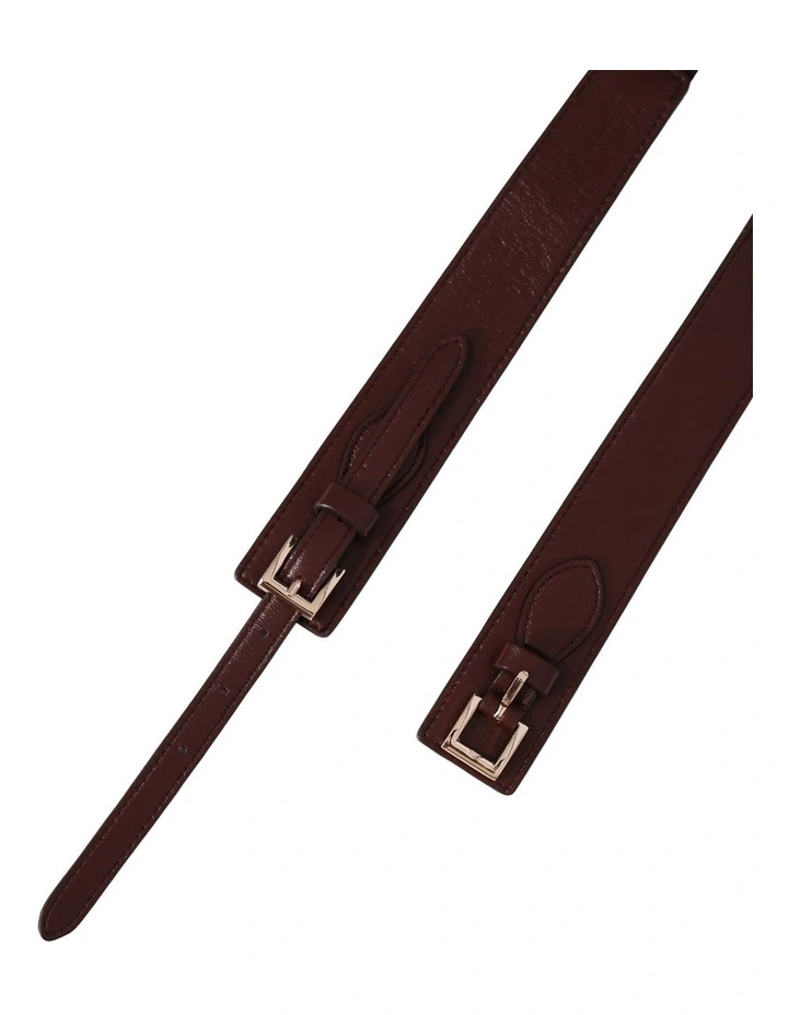 London Fog Leather Waist Belt in Burgundy image 5