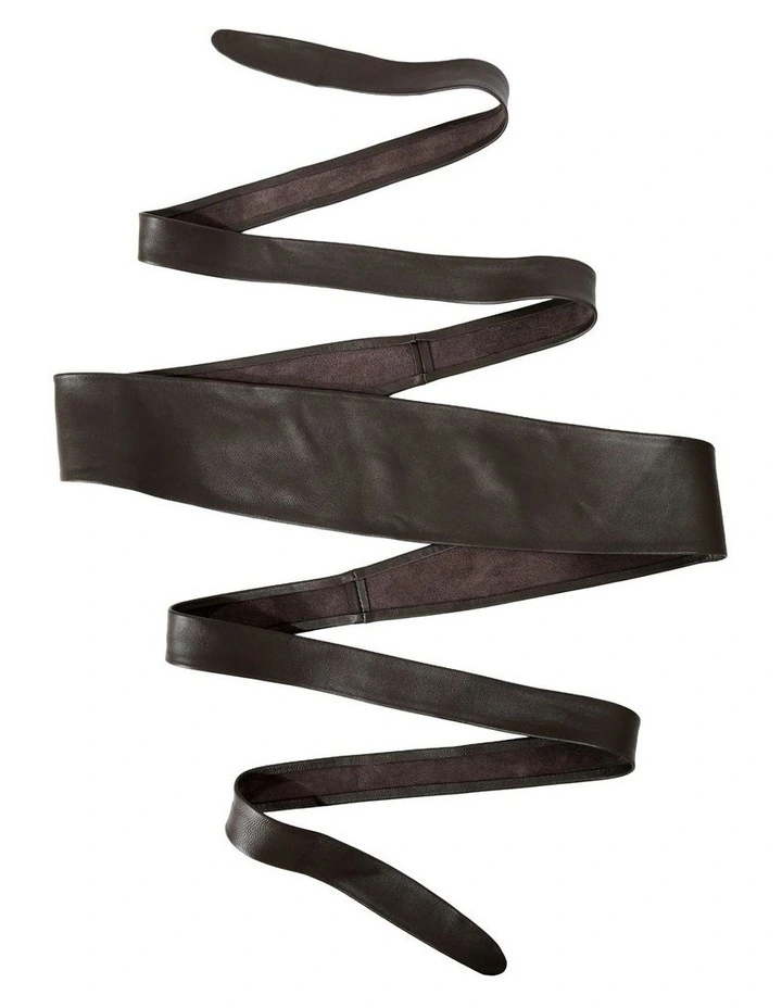 Odyssey Soft Wrap Leather Belt in Chocolate image 3