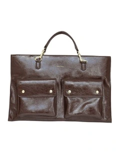 Reflections Leather Shoulder Bag in Chocolate