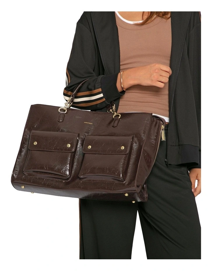 Reflections Leather Shoulder Bag in Chocolate image 2