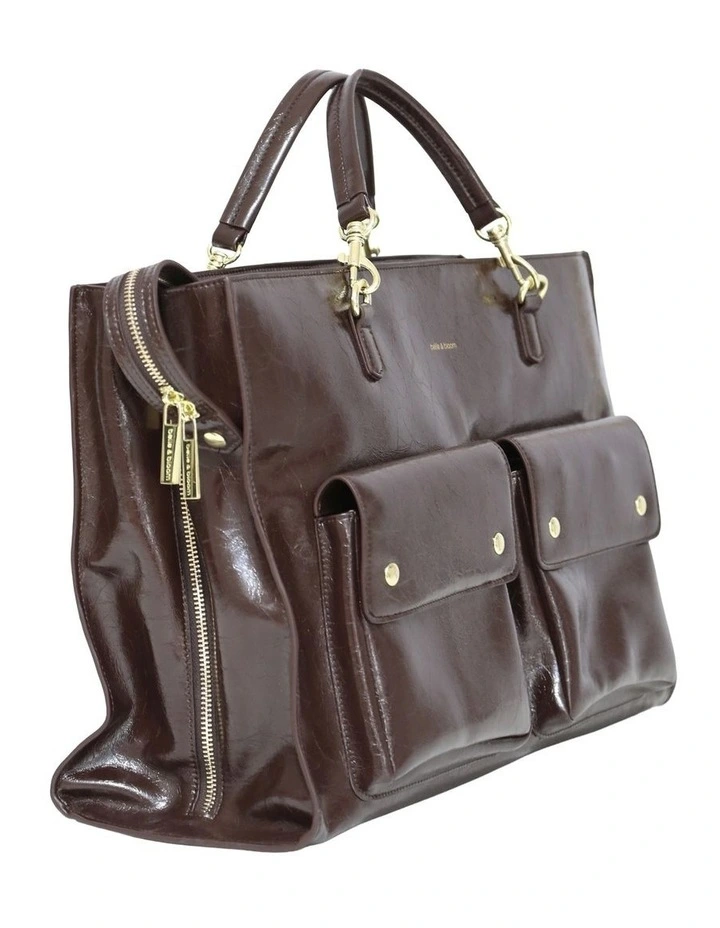 Reflections Leather Shoulder Bag in Chocolate image 3