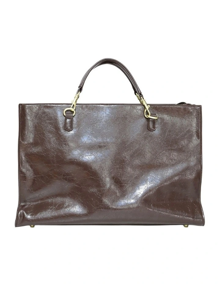 Reflections Leather Shoulder Bag in Chocolate image 4
