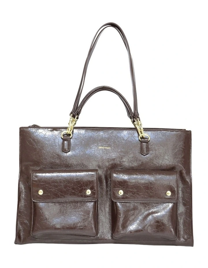 Reflections Leather Shoulder Bag in Chocolate image 5
