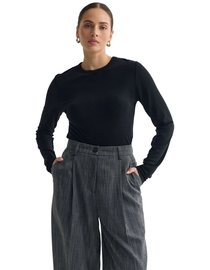 Holly Fine Wool Knit Jumper in Black image 5