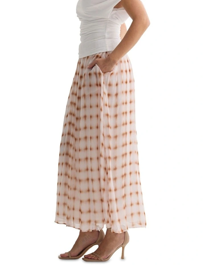 Nova Printed Skirt in Mocha image 3