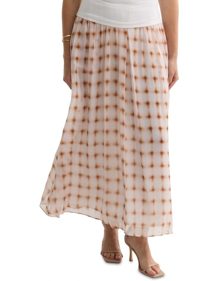 Nova Printed Skirt in Mocha image 4