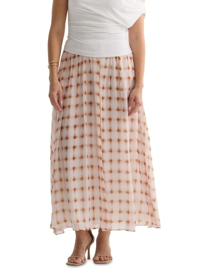 Nova Printed Skirt in Mocha image 5
