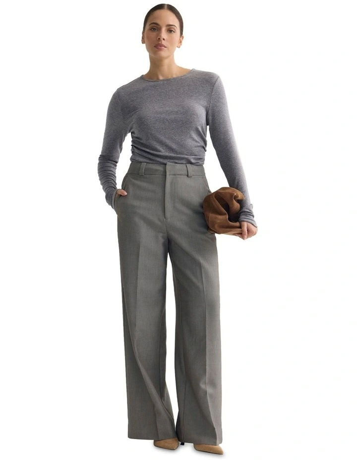 Lucy Fine Wool Knit Top in Grey image 1