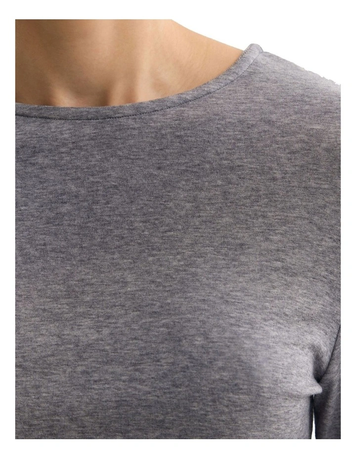 Lucy Fine Wool Knit Top in Grey image 6