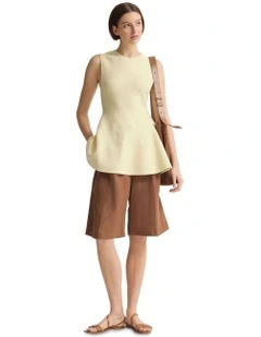Margot Knitted Peplum Top in Buttercup