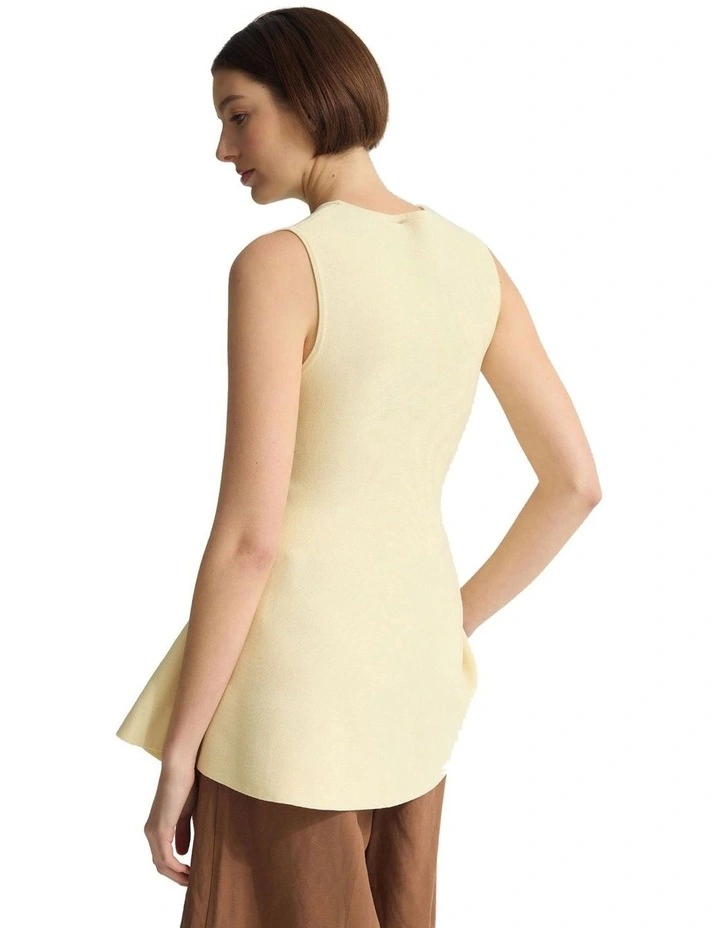Margot Knitted Peplum Top in Buttercup image 2