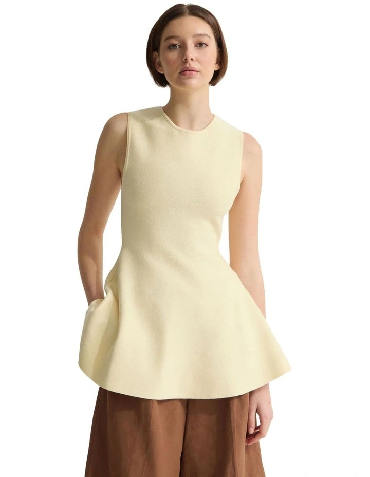 Margot Knitted Peplum Top in Buttercup image 5