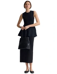 Margotknitted Peplum Top in Black